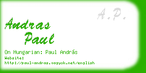 andras paul business card