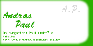 andras paul business card